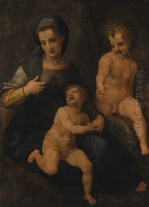 The Madonna And Child With Saint John by Andrea Del Sarto