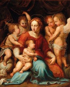 The Madonna And Child With The Infant Saint John by Andrea Del Sarto