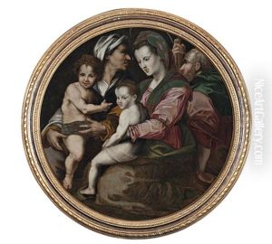 La Sagrada Familia Con San Juanito Y Santa Isabel by Andrea Del Sarto