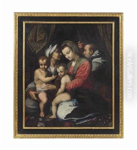 The Holy Family With Saint Elizabeth And The Infant Saint John The Baptist by Andrea Del Sarto