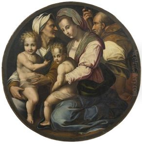 Holy Family With Saints Elizabeth And John The Baptist by Andrea Del Sarto