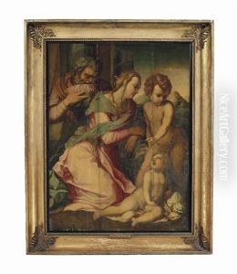 The Holy Family With The Infant Saint John The Baptist by Andrea Del Sarto