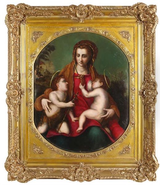 La Vierge A L'enfant Jesus Et Saint-jean Enfant - view 1