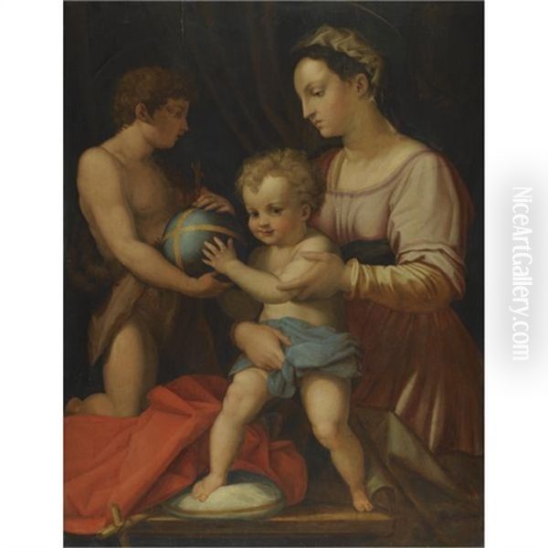 Madonna And Child With The Young St. John The Baptist, The Borgherini Holy Family - view 1