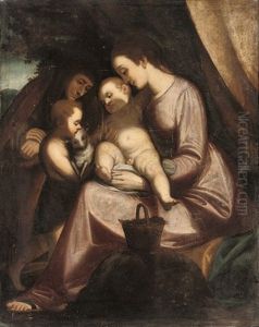 The Madonna And Child With The Infant Saint John The Baptist And Saint Anne by Andrea Del Sarto
