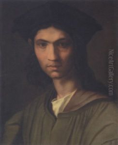 Portrait Of A Man Wearing A Green Jacket And A Black Hat (baccio Bandinelli?)