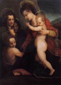 Vierge A L'enfant Et Saint Jean Baptiste