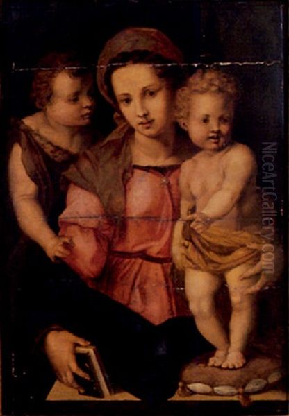 La Vierge, L'enfant Jesus Et Saint Jean-baptiste - view 1
