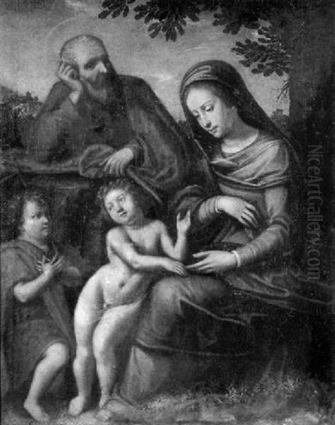 Holy Family With St. John The Baptist In A Landscape - view 1