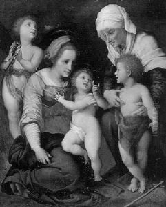Heilige Familie Mit Engeln by Andrea Del Sarto