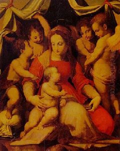Madonna Of Humility With The Infant Saint John The Baptist And Three Angels: The Corsini Madonna by Andrea Del Sarto