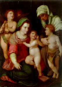 The Madonna And Child With The Infant Saint John The Baptist And Saint Anne by Andrea Del Sarto