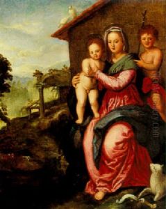 Madonna With Child And St. John The Baptist (madonna Di Porta Pinti) by Andrea Del Sarto