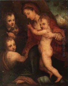 The Madonna And Child With The Infant Saint John by Andrea Del Sarto