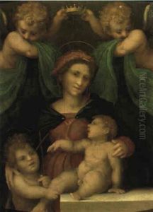 Madonna Col Bambino, San Giovanni Battista E Due Angeli by Andrea Del Sarto
