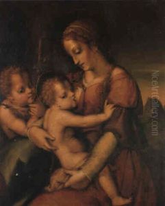 The Madonna And Child With The Infant St. John The Baptist by Andrea Del Sarto