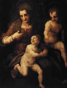 The Madonna And Child With The Infant St. John The Baptist by Andrea Del Sarto