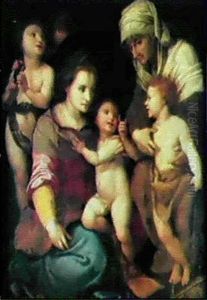 Madonnan Med Barnet, Johannes Och Elisbeth by Andrea Del Sarto
