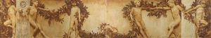 Two Wall Panels With Boys And Laurel Festoons (2 Works) by Giulio Aristide Sartorio
