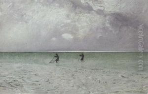Pescatori Di Telline Ad Ardea, 1910 by Giulio Aristide Sartorio