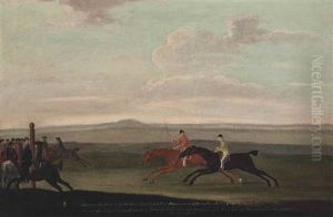 Lord Weymouth's Conqueror Beating The Duke Of Bolton's Looby At Newmarket by Francis Sartorius