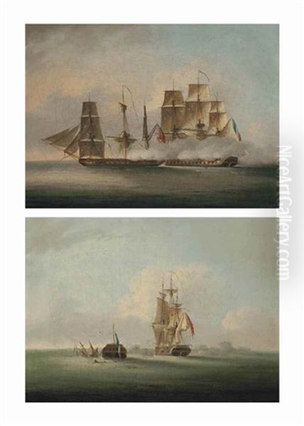 H.m. Frigate Phoenix, 36 Guns, Attacking The French Frigate La Didon, 44 Guns, 10 August 1805; And The Capture Of La Didon By H.m. Frigate Phoenix - view 1