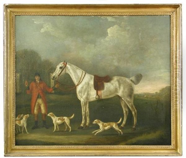 A Huntsman, With Grey Hunter And Hounds - view 1