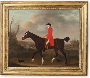 Gentleman Zu Pferd, Begleitet Von Zwei Terriers