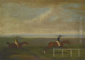 The Race Between Lord Bolingbroke's Lustre And Jenison Shafto's Alcides At The Beacon Course, Newmarket, 29th April 1761 by Francis Sartorius