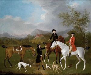 A Coursing Party In A Landscape, With An Architectural Capriccio On The Horizon