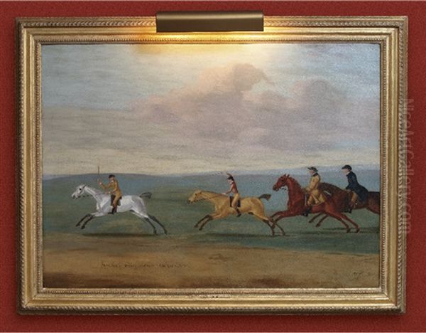 "jason" Beating "spectator," "rover," "brilliant," "whistlejacket," "venture," And "stately" For The Great Subscription At Newmarket - view 1