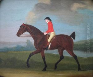A Groom (george Wellstead?) Exercising A Bay Racehorse by Francis Sartorius