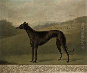 Fidget, A Greyhound, In A Landscape by Francis Sartorius
