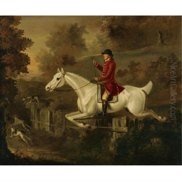 Major Spode Taking A Fence - view 1