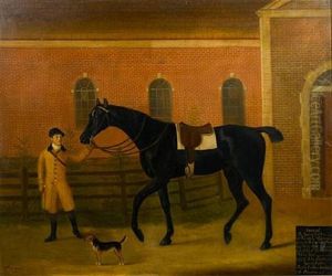 Portrait Of "incest" With A Groom And A Dog by Francis Sartorius