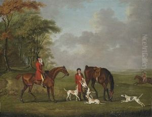 Huntsmen And Hounds By The Edge Of A Wood by Francis Sartorius