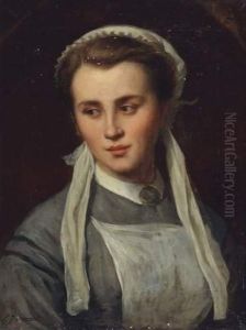 Portrait De Jeune Femme by Emile Bourcart
