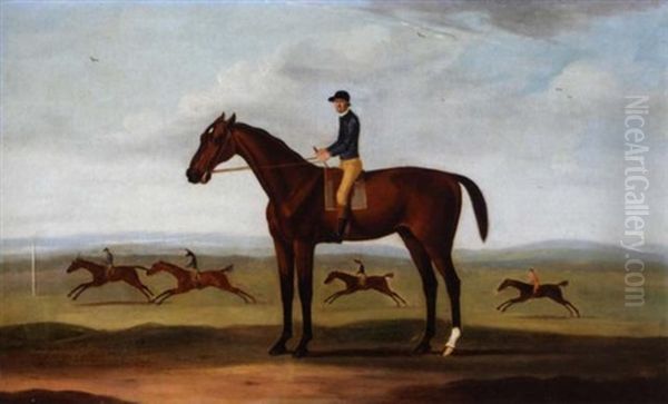 Bay Malton With Jockey Up, Bay Malton Beating King Herod, Turf, And Ascham In A Sweepstake Race Beyond - view 1