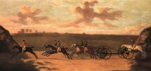 The Chaise Match, Run On Newmarket Heath, Wednesday, 29 August, 1750 by Francis Sartorius