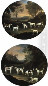 Harriers In A Wooded Landscape by Francis Sartorius