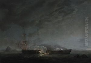 Dismasted Ships Off A Headland by Francis Sartorius the Younger