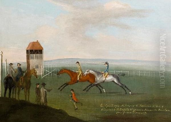 A Matched Race Between Mr. Fortescue's "ireland" And The Duke Of Bridgewater's "england" At Newmarket Heath - view 1