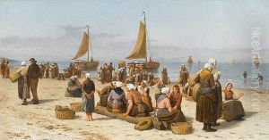 Le Retour Des Pecheurs by Henri Jacques Bource