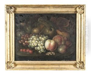 Still Life With Fruit On A Bank by George William Sartorius
