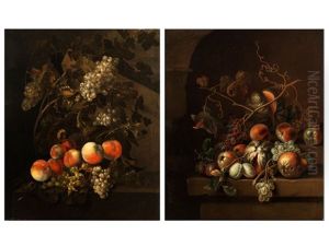Paar Fruchtestilleben Mit Pfirsichen Und Trauben (pair) by George William Sartorius
