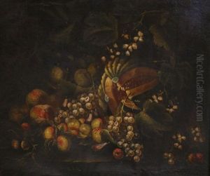 Still Life With Grapes And Melon by George William Sartorius