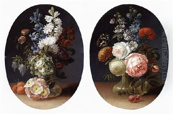 Still Life Of Flowers In A Glass Vase - view 1