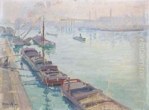 Vue De Paris, La Seine by Henri Jacques Bource