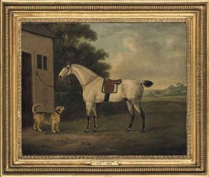 A Favourite Dappled Grey Hunter, And Hound, In A Landscape