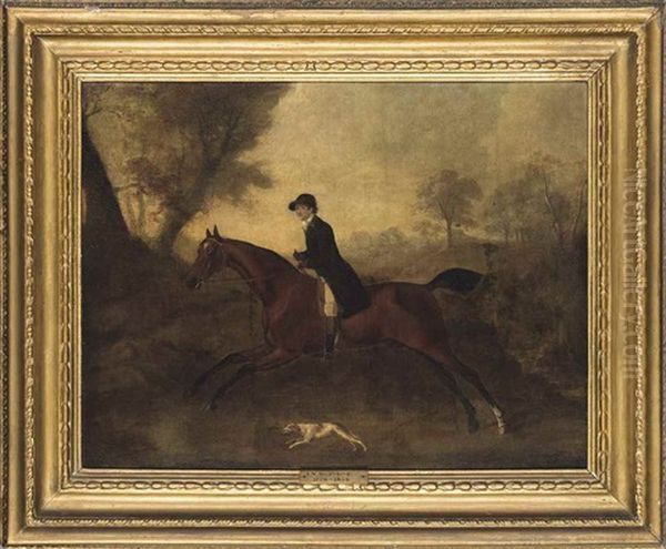 A Huntsman On A Bay Hunter, With A Hound, In An Extensive Landscape - view 1